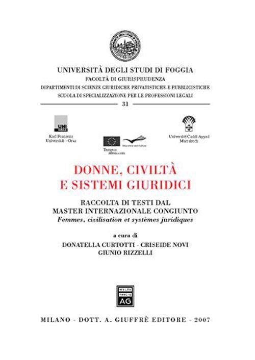 Donne, civiltà e sistemi giuridici-Femmes, civilisation et systemes juridiques. Ediz. bilingue - copertina