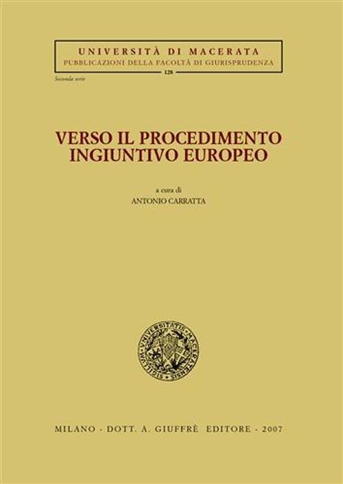 Verso il procedimento ingiuntivo europeo - copertina