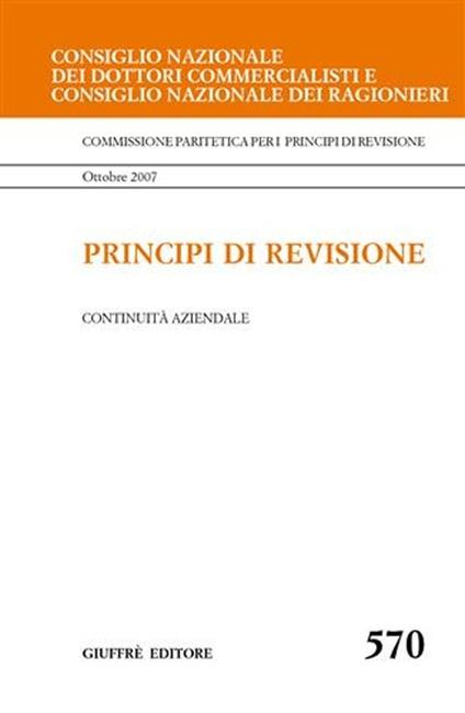 Principi di revisione. Documento 570. Continuità aziendale - copertina