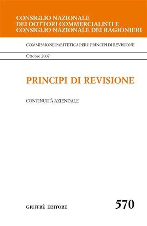 Principi di revisione. Documento 570. Continuità aziendale - copertina