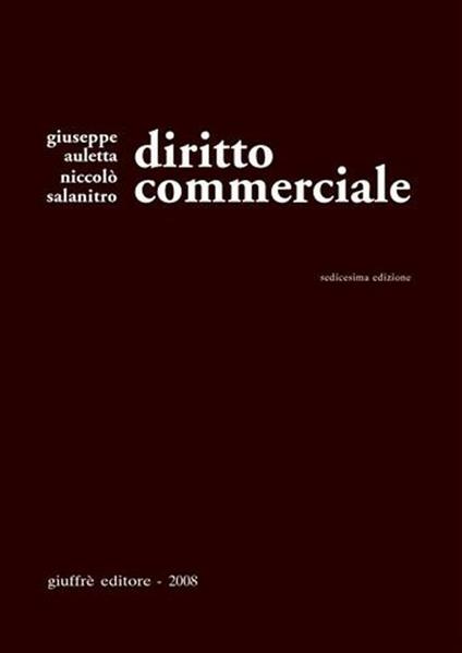 Diritto commerciale - Giuseppe Auletta,Niccolò Salanitro - copertina