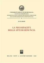 La negozialità degli atti di rinuncia