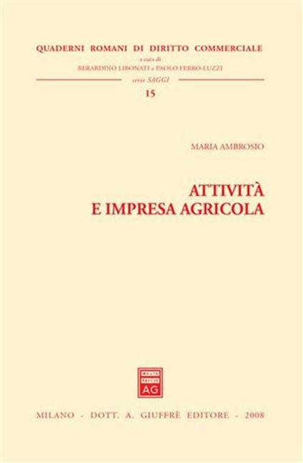 Attività e impresa agricola - Maria Ambrosio - copertina
