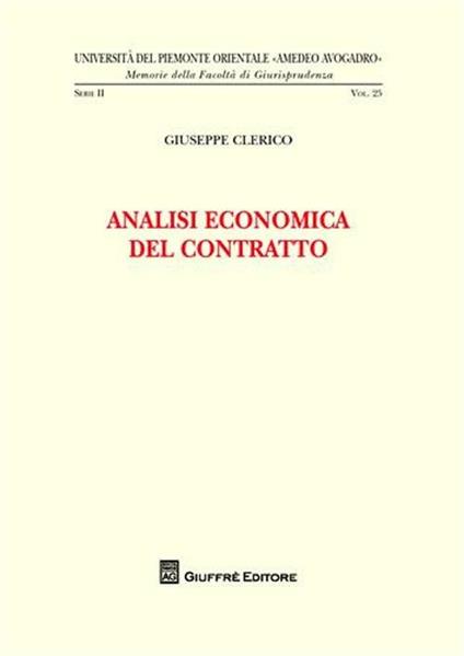 Analisi economica del contratto - Giuseppe Clerico - copertina