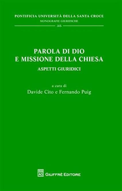 Parola di Dio e missione della Chiesa. Aspetti giuridici - copertina