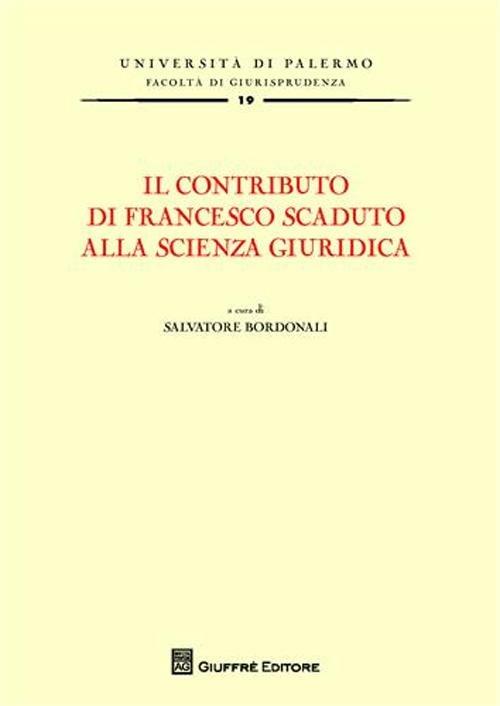 Il contributo di Francesco Scaduto alla scienza giuridica - copertina