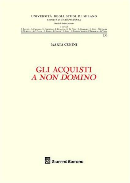 Gli acquisti a non domino - Marta Cenini - copertina