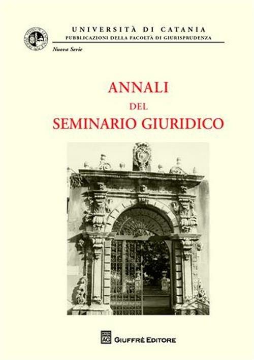 Annali del seminario giuridico (2007-2008). Vol. 9 - copertina