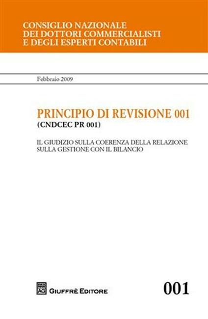Principio di revisione. Documento 001. Il giudizio sulla coerenza della relazione sulla gestione con il bilancio - copertina