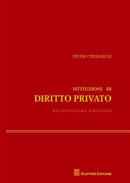 Istituzioni di diritto privato - Pietro Trimarchi - copertina
