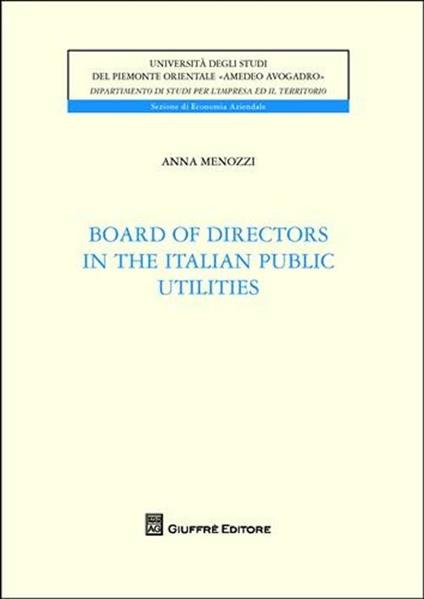 Board of directors in the italian utilities - Anna Menozzi - copertina