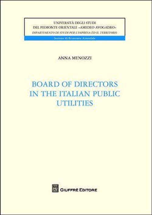 Board of directors in the italian utilities - Anna Menozzi - copertina