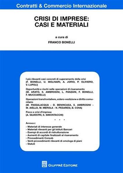 Crisi di imprese: casi e materiali - copertina