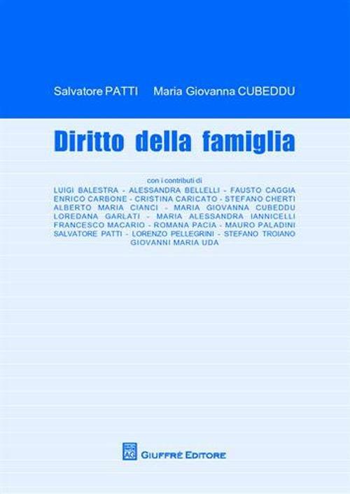 Diritto della famiglia - M. Giovanna Cubeddu,Salvatore Patti - copertina