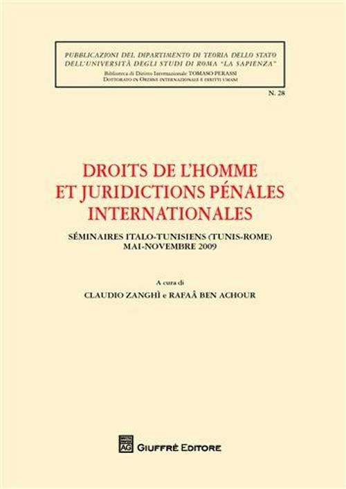 Droits de l'homme et juridictions penales internationales - Claudio Zanghì,Rafaa Ben-AChour - copertina