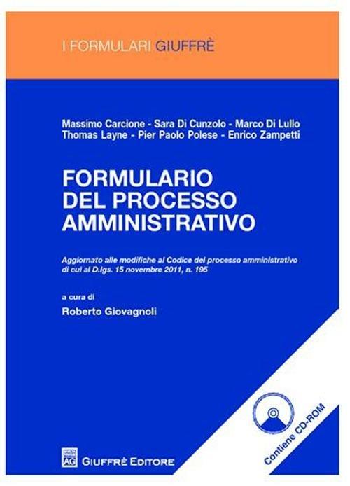 Formulario del processo amministrativo - copertina