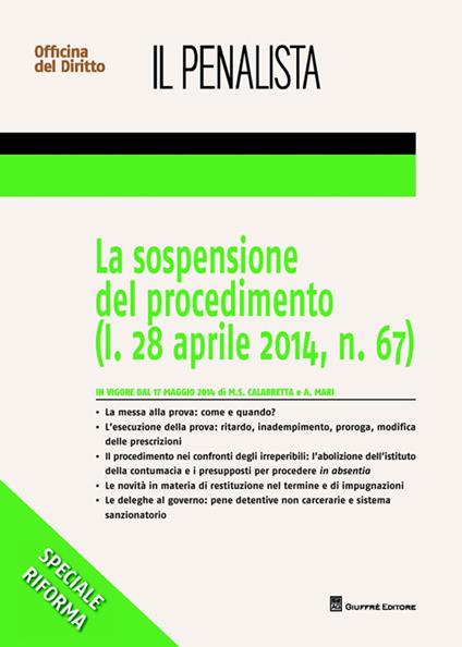 La sospensione del procedimento - Attilio Mari,M. Sabina Calabretta - copertina