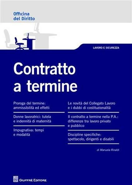 Contratto a termine - Manuela Rinaldi - copertina