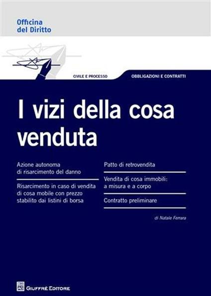 I vizi della cosa venduta - Natale Ferrara - copertina