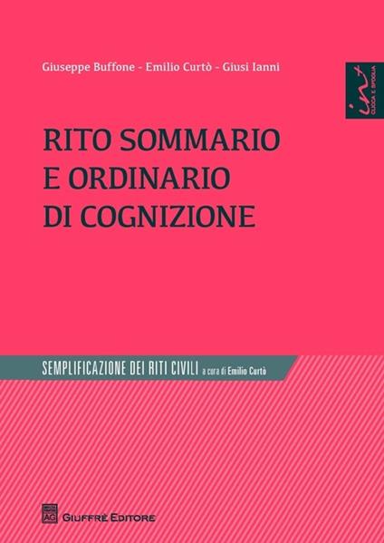 Rito sommario e ordinario di cognizione - Giuseppe Buffone,Emilio Curtò,Giusi Ianni - copertina