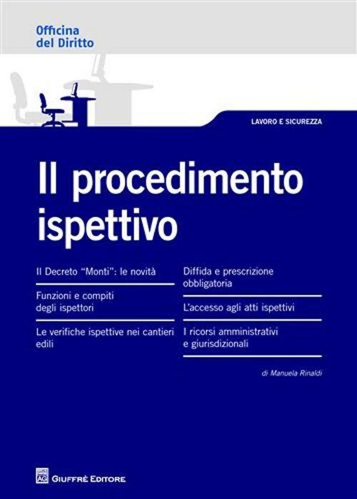 Il procedimento ispettivo - Manuela Rinaldi - copertina