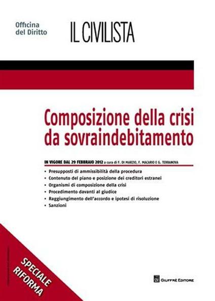 Composizione della crisi da sovraindebitamento - copertina