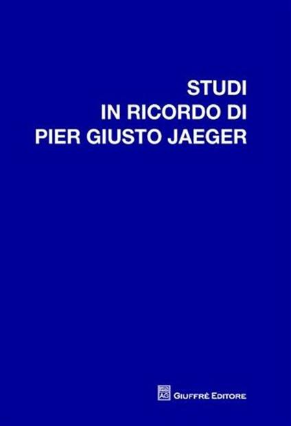 Studi in ricordo di Pier Giusto Jaeger - copertina