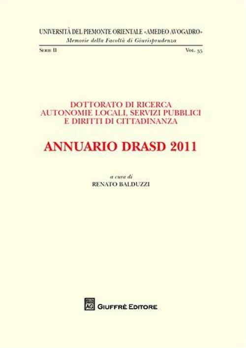 Annuario DRASD 2011. Dottorato di ricerca. Autonomie locali, servizi pubblici e diritti di cittadinanza - copertina