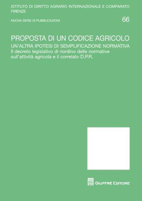Proposta di un codice agricolo - copertina