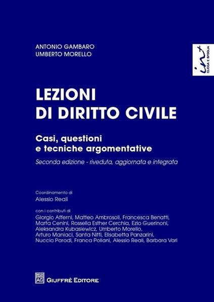 Lezioni di diritto civile. Casi, questioni e tecniche argomentative - Antonio Gambaro,Umberto Morello - copertina