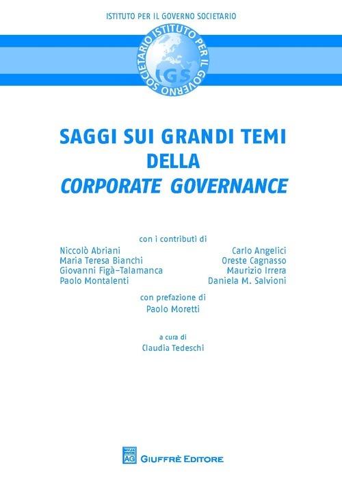 Saggi sui grandi temi della «corporate governance» - copertina