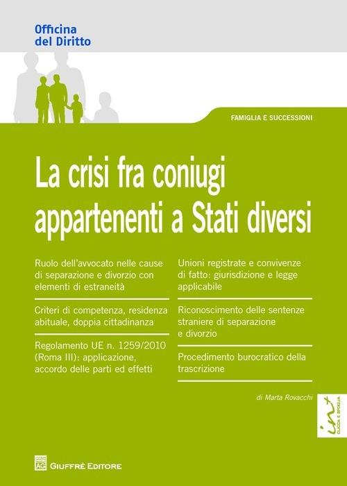 La crisi fra coniugi appartenenti a stati diversi - Marta Rovacchi - copertina