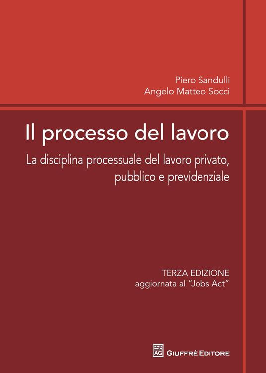 Il processo del lavoro. La disciplina processuale del lavoro privato, pubblico e previdenziale - Angelo M. Socci,Piero Sandulli - copertina