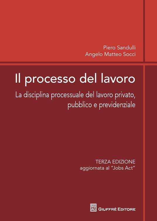Il processo del lavoro. La disciplina processuale del lavoro privato, pubblico e previdenziale - Angelo M. Socci,Piero Sandulli - copertina