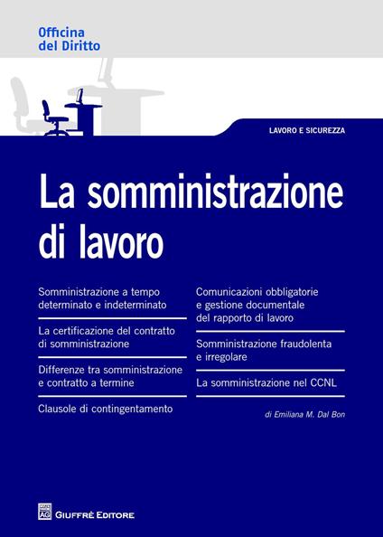 La somministrazione di lavoro - Emiliana Dal Bon - copertina