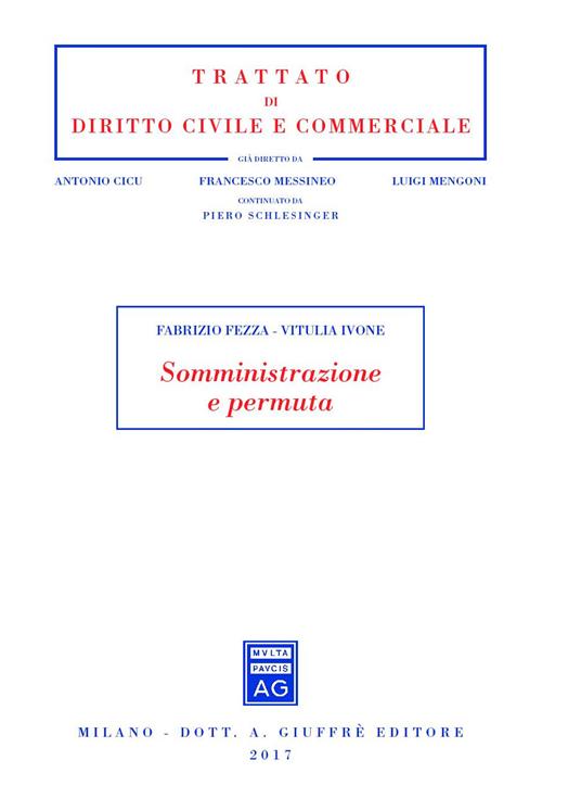 Somministrazione e permuta - Fabrizio Fezza,Vitulia Ivone - copertina