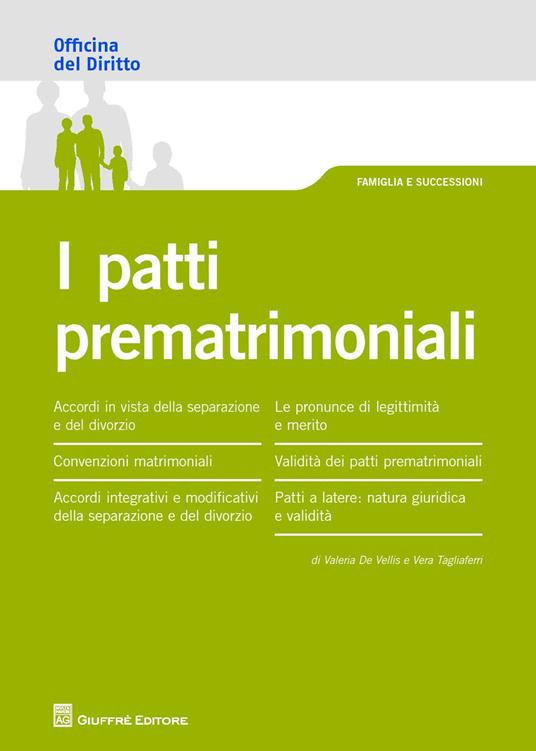 I patti patrimoniali - Valeria De Vellis,Vera Tagliaferri - copertina