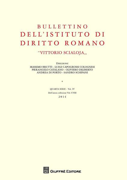 Bullettino diritto romano (2014) - copertina