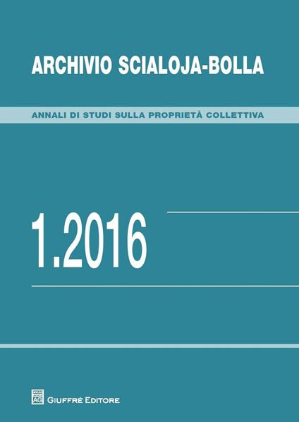 Archivio Scialoja-Bolla (2016). Vol. 1 - copertina