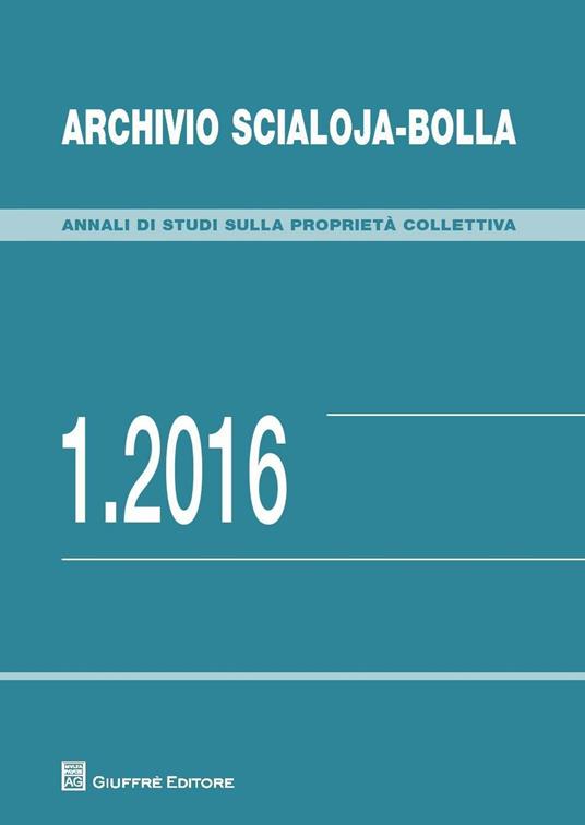 Archivio Scialoja-Bolla (2016). Vol. 1 - copertina