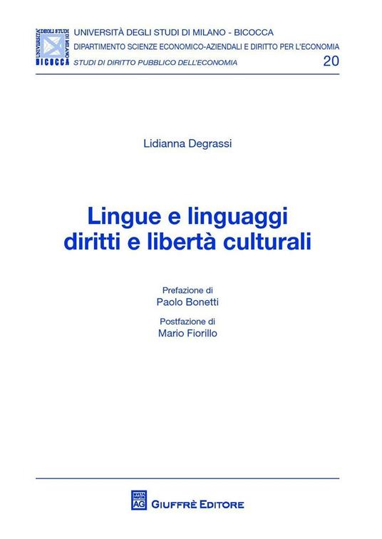 Lingue e linguaggi diritti e libertà culturali - Lidianna Degrassi - copertina