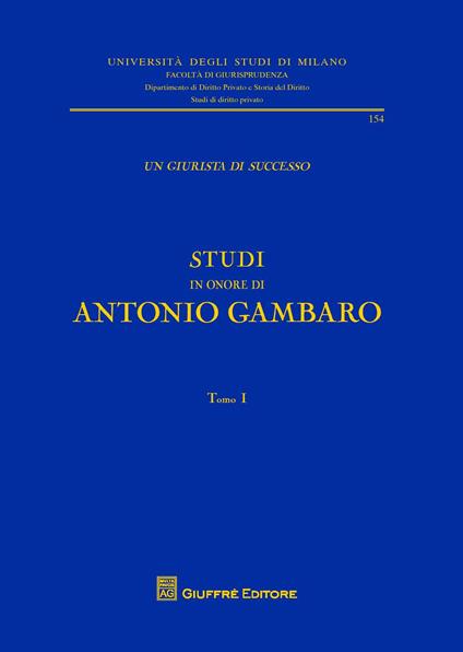 Un giurista di successo - Antonio Gambaro - copertina