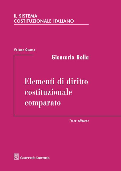 Il sistema costituzionale italiano. Vol. 4: Elementi di diritto costituzionale comparato. - Giancarlo Rolla - copertina