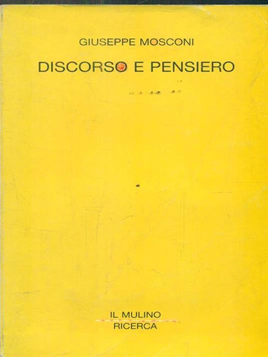 Discorso e pensiero - Giuseppe Mosconi - copertina