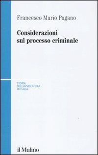 Considerazioni sul processo criminale - Francesco Mario Pagano - copertina