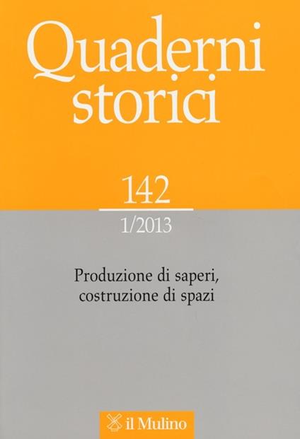 Quaderni storici (2013). Vol. 1 - copertina