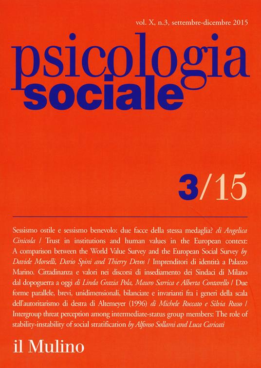 Psicologia sociale (2015). Vol. 3 - copertina