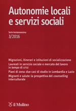 Autonomie locali e servizi sociali (2016). Vol. 3