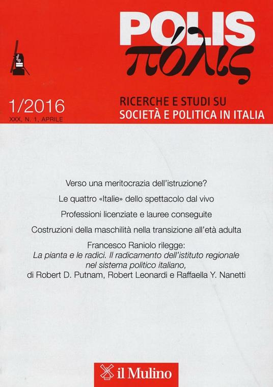 Polis. Ricerche e studi su società e politica in Italia (2016). Vol. 1 - copertina