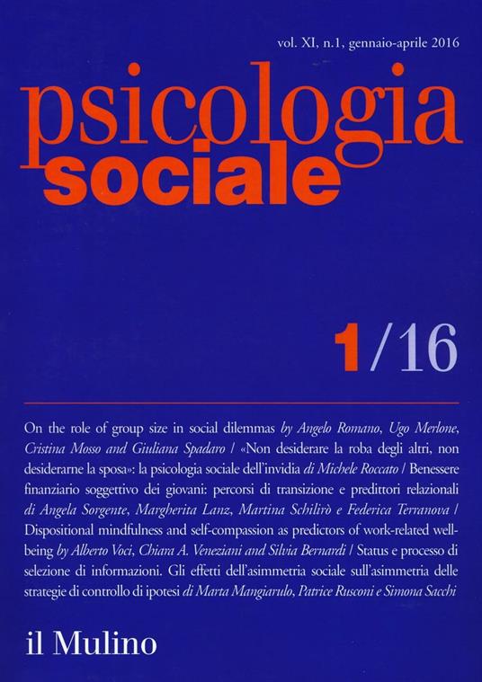 Psicologia sociale (2016). Vol. 1 - copertina